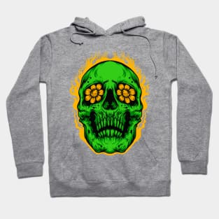 Green skull Hoodie